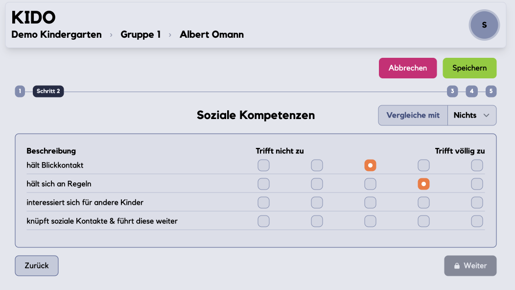 Beobachtungsbogen Ausfüllen